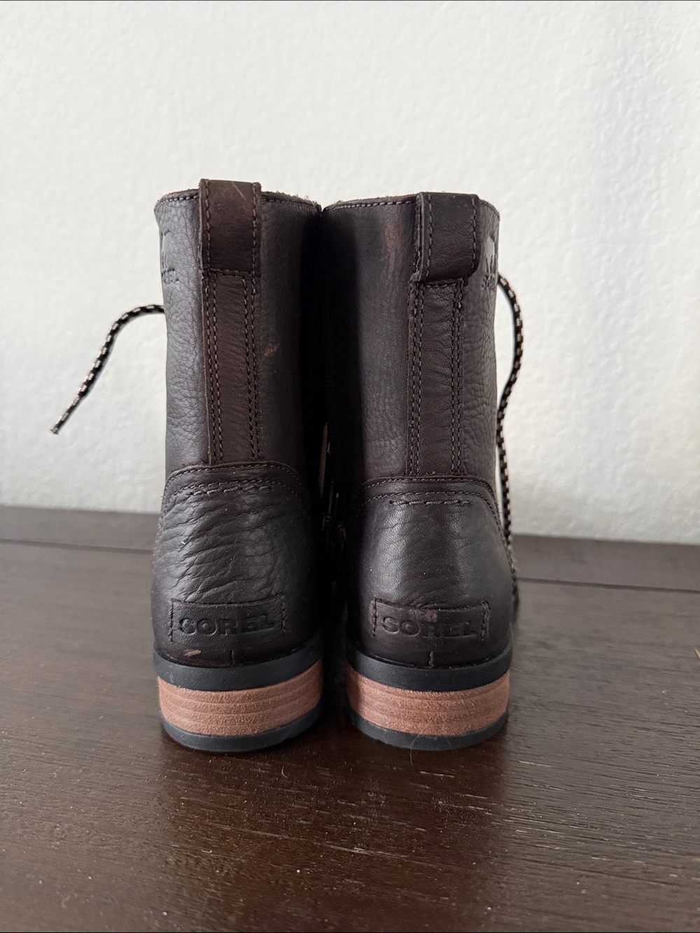 Sorel Emelie Genuine Shearling Cozy Brown Leather Boots - Picture 3 of 6